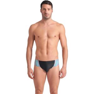 Arena Mens Arena Feel Men’s Multi Panels Swim Briefs Comfortable Pool Beach Swim Bathing Suit(Black/Sea Foam/Water)