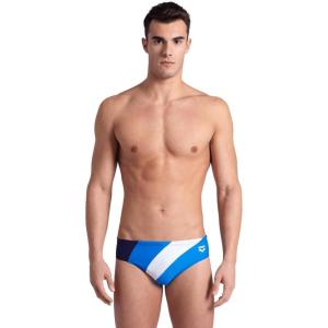 Arena Mens Arena Feel Men’s Waves Profile Swim Briefs(Navy/Blue/White)