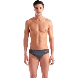 Arena Mens Arena Performance Men’s Solid Team Swim Briefs(Asphalt/Bright Coral)
