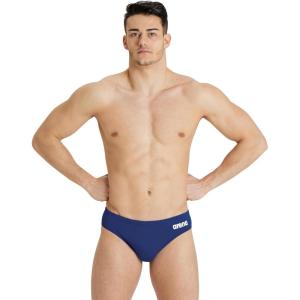 Arena Mens Arena Performance Men’s Solid Team Swim Briefs(Navy/White)