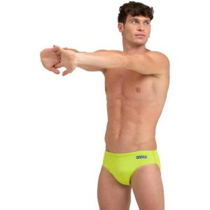 Arena Mens Arena Performance Men’s Solid Team Swim Briefs(Soft Green/Neon Blue)