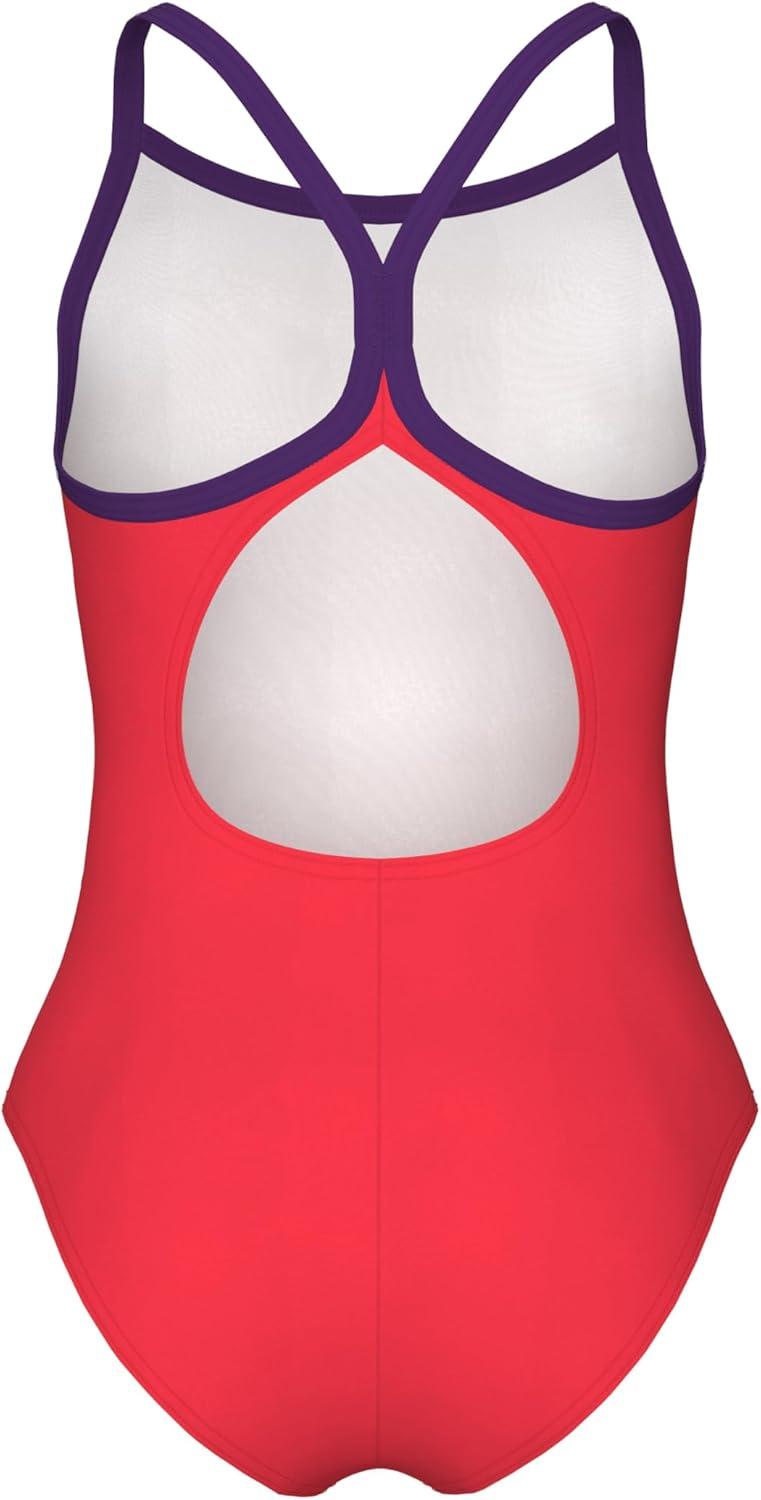 imageArena Girls Arena Girls Performance Star Graphic Light Drop Back Athletic One Piece SwimsuitBright CoralPlum