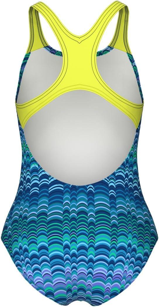 imageArena Girls Arena Performance Girls Ondulation Swim Pro Back Swimsuit Kids One Piece Bathing SuitMulti NavySoft Green