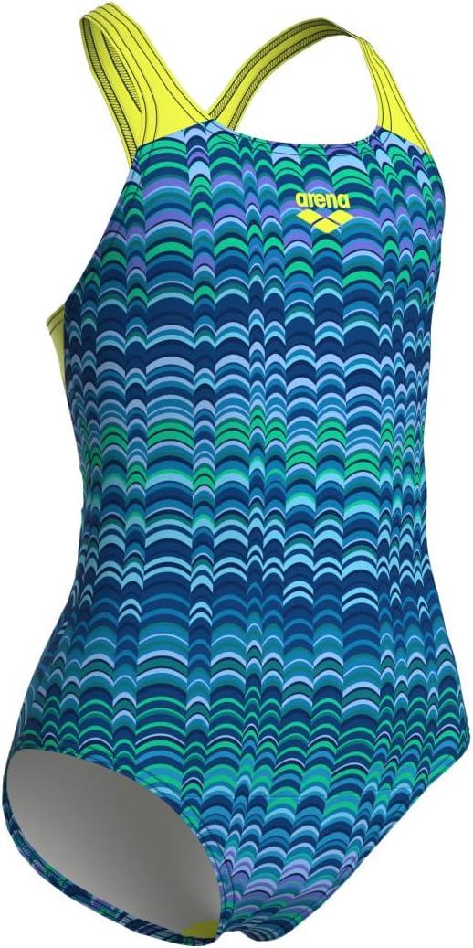 imageArena Girls Arena Performance Girls Ondulation Swim Pro Back Swimsuit Kids One Piece Bathing SuitMulti NavySoft Green