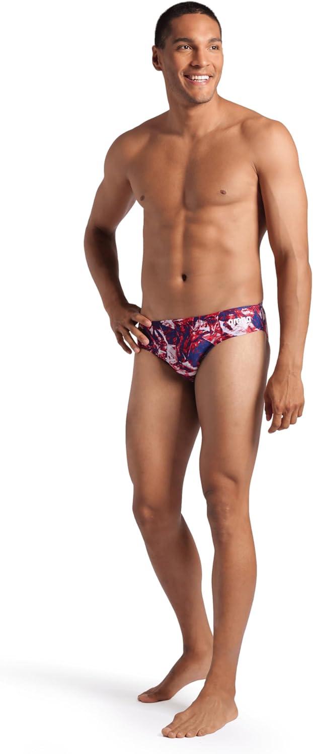imageArena Mens Arena Performance Mens Crackle Swim Briefs Athletic Swimwear Professional SwimsuitTeam Red White Blue