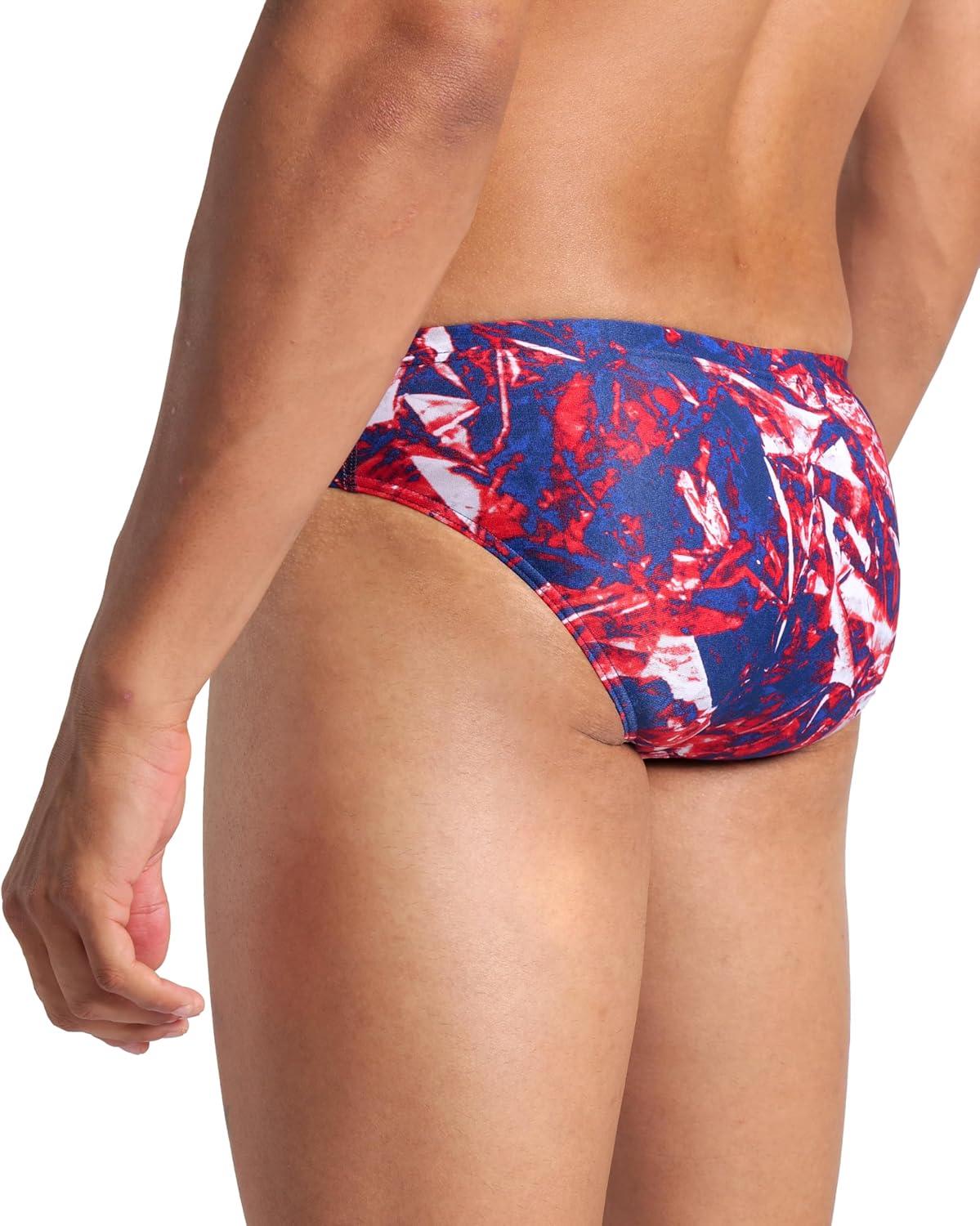 imageArena Mens Arena Performance Mens Crackle Swim Briefs Athletic Swimwear Professional SwimsuitTeam Red White Blue