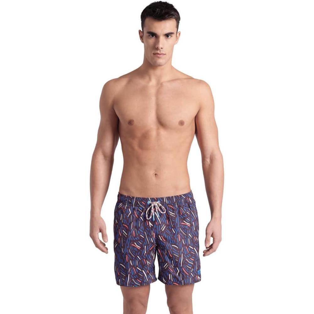 imageARENA Mens Prints Allover Boxer Beach Shorts Pool Water Sports SwimmingSepiaMulti