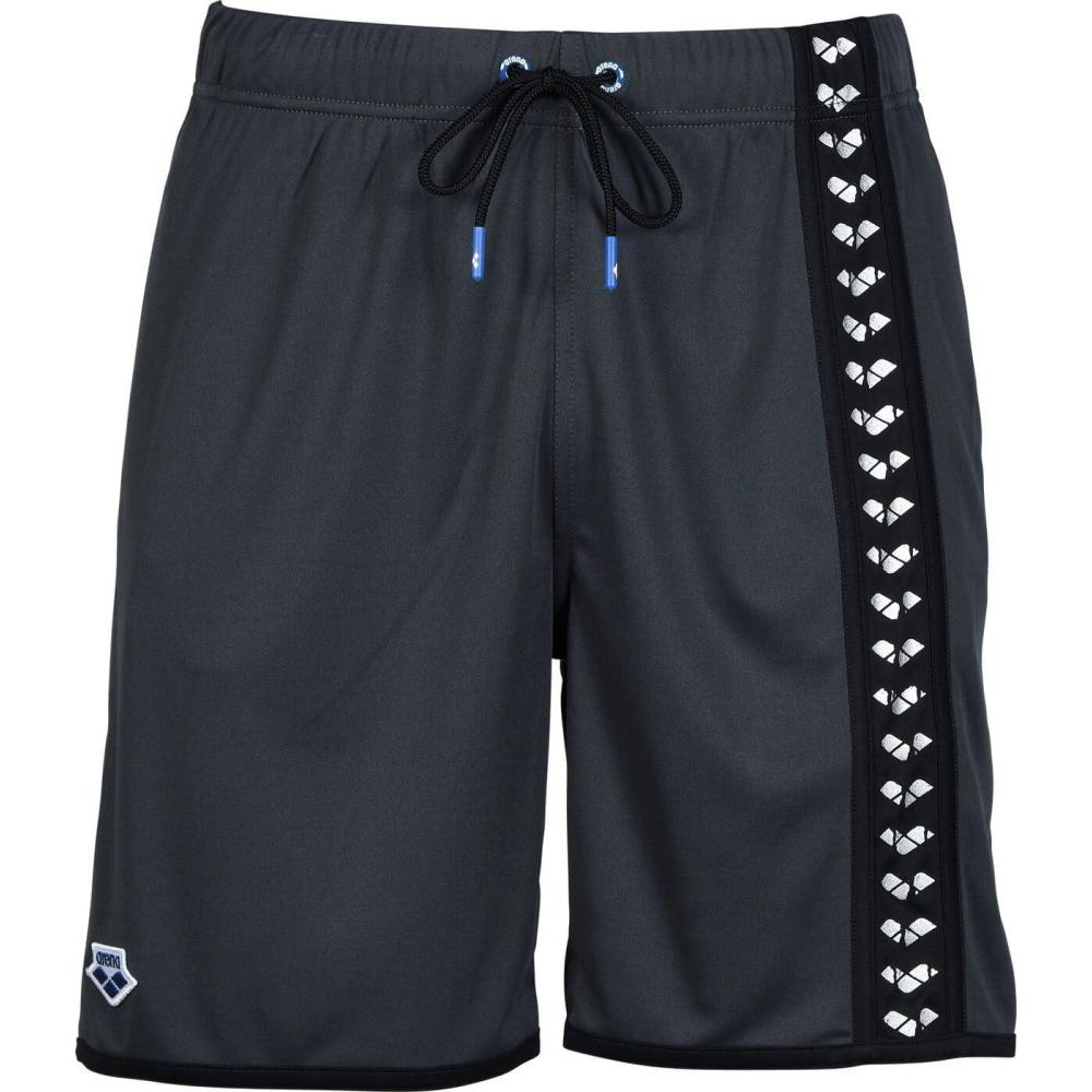 imageARENA Mens Standard Icons Bermuda Logo Swim Trunk Beach ShortsAsphalt  Black