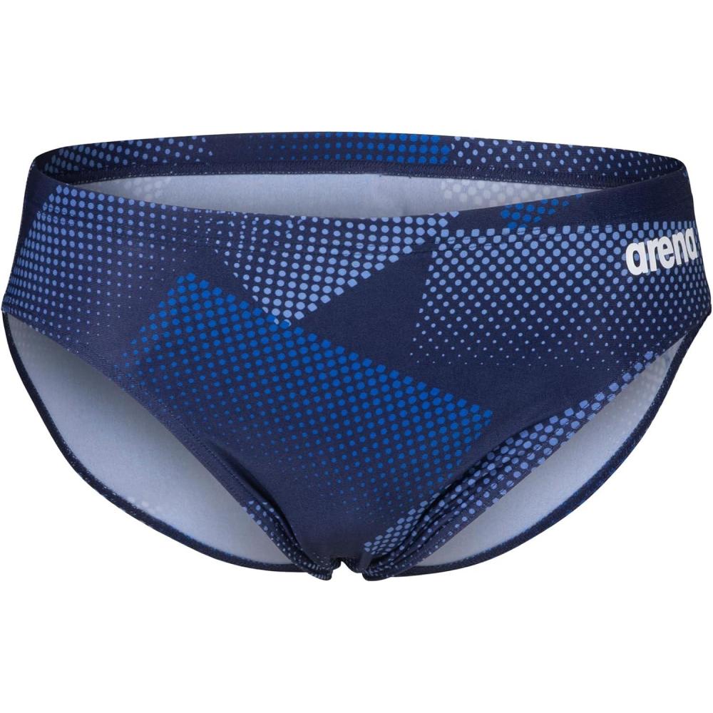 imageARENA Mens Swim Brief Halftone Team Print MaxLife Athletic Swimwear Professional Training Swimsuit Sports Bathing Suit Team Navy US Size 22