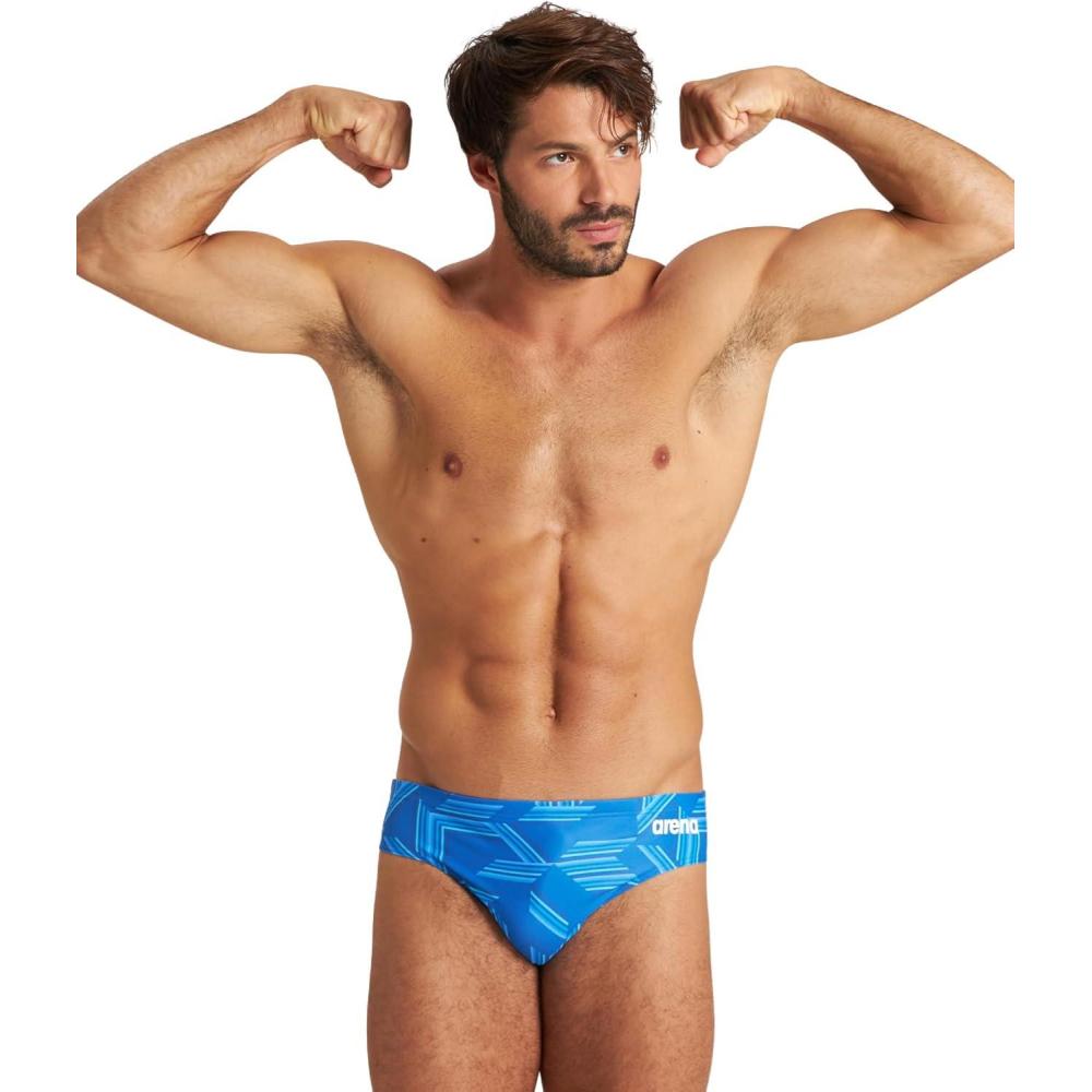 imageArena Mens Performance Puzzled Team Print Swim Brief Intensive Training Pro Bathing SuitRoyalRoyal Multi