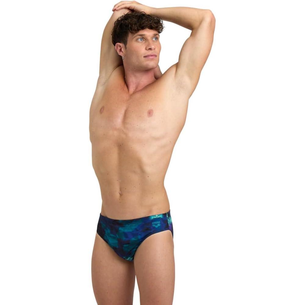 imageArena Performance Mens Hero Camo Swim Brief Chlorine Proof MaxLife Intensive Training SuitGreen LakeMulti