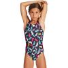 imageARENA Girls Print Swim Pro Back MaxLife One Piece Athletic Training SwimsuitLightning Colors