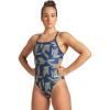 imageARENA Womens Swimsuit Puzzled Team Print MaxLife Sports Suit Challenge Back One Piece Bathing Suit Competition Training Racing Swimwear NavyYellow Star Multi US Size 22