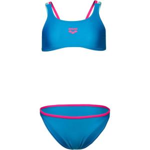 ARENA Girls Feel Solid Two Piece Tweens Casual Bikini Pool Or Beach Bathing Suit(Blue China/Freak Rose/Water)