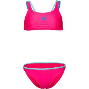 ARENA Girls Feel Solid Two Piece Tweens Casual Bikini Pool Or Beach Bathing Suit(Freak Rose/Water/Blue China)