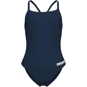 ARENA Girls Performance Solid Team Challenge Swimsuit Junior One Piece Bathing Suit(Navy/White)