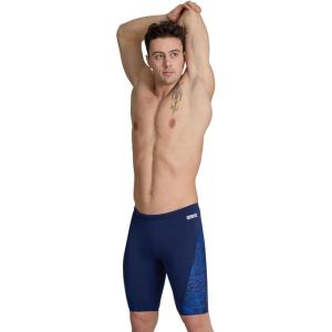 ARENA Men Hydrangea Bouquet Swim Jammer for Competition Swimming and Training, UPF 50+ UV Protection, Quick Drying Swimwear,Navy-Team Navy,36