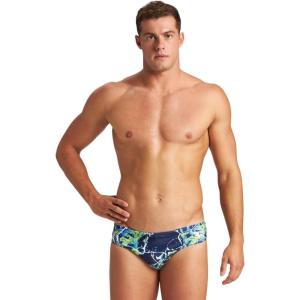ARENA Men’s Earth Texture Brief Swimsuit(Navy/Soft Green Multi)