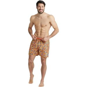 ARENA Mens Men’s Beach Boxer Allover Swim Trunk Beach Shorts(Orange)