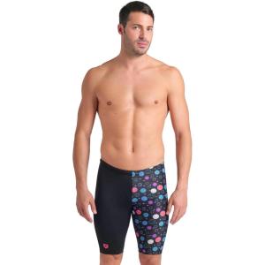 ARENA Men’s Performance Contour Swim Jammer Athletic Swimwear Professional Training Suit(Black/Black Multi)