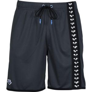 ARENA Men’s Standard Icons Bermuda Logo Swim Trunk Beach Shorts(Asphalt / Black)