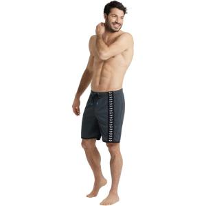 ARENA Men’s Standard Icons Bermuda Logo Swim Trunk Beach Shorts(Asphalt/Black)