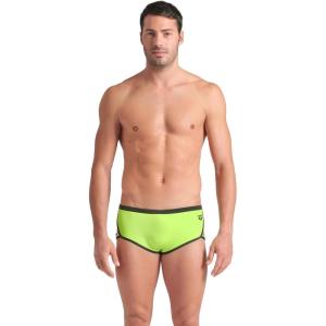 ARENA Performance Men’s Icons Solid Low-Waist Swim Brief Short Athletic Swimsuit(Arctic Lime/Dark Sage)