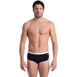 ARENA Performance Men’s Icons Solid Low-Waist Swim Brief Short Athletic Swimsuit(Black/White)