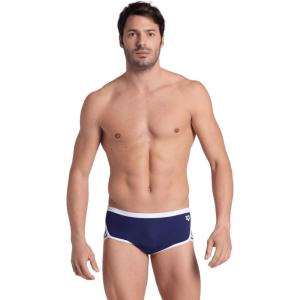 ARENA Performance Men’s Icons Solid Low-Waist Swim Brief Short Athletic Swimsuit(Navy/White)