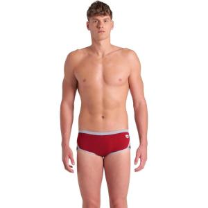 ARENA Performance Men’s Icons Solid Low-Waist Swim Brief Short Athletic Swimsuit(Red Onion/Seafoam)