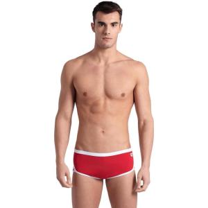 ARENA Performance Men’s Icons Solid Low-Waist Swim Brief Short Athletic Swimsuit(Red/White)
