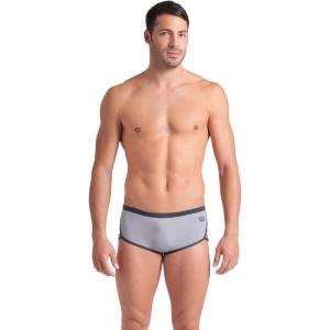 ARENA Performance Men’s Icons Solid Low-Waist Swim Brief Short Athletic Swimsuit(Sea Foam/Asphalt)