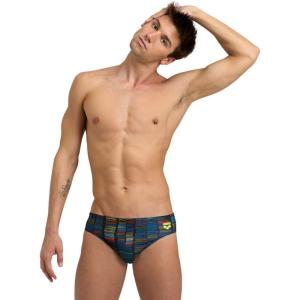 ARENA Performance Men’s Slow Motion Swim Brief Chlorine Proof MaxLife Intensive Training Suit(Black/Multi)