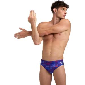 ARENA Performance Men’s Slow Motion Swim Brief Chlorine Proof MaxLife Intensive Training Suit(Neon Blue/Multi)