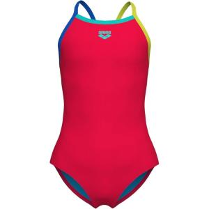 Arena Girls Arena Feel Girls’ Light Drop Back Solid Swimsuit(Fluo Red/Blue China/Soft Green)