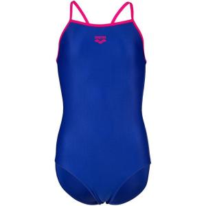Arena Girls Arena Feel Girls’ Light Drop Back Solid Swimsuit(Neon Blue/Freak Rose)