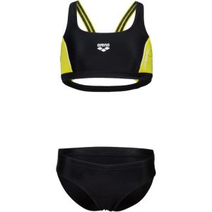 Arena Girls Arena Feel Girls’ Thrice R Bikini(Black/Soft Green/White)