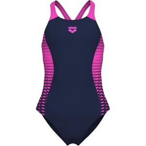 Arena Girls Arena Girl’s Feel Openings V Back Athletic One Piece Sun Protection Swimsuit(Navy/Shocking Pink)