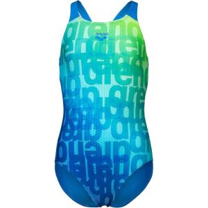 Arena Girls Arena Girls’ Performance Multi Color Athletic One Piece Beach Or Pool V Back Swimsuit(Blue River Multi/Blue River)