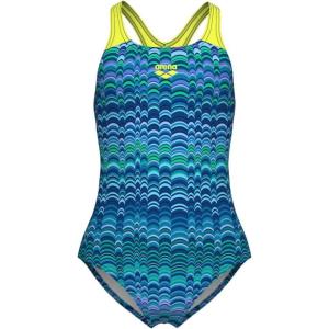 Arena Girls Arena Performance Girls’ Ondulation Swim Pro Back Swimsuit Kids’ One Piece Bathing Suit(Multi Navy/Soft Green)