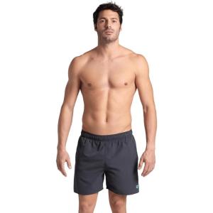Arena Mens Arena Men’s Fundamentals Solid Beach Boxer Back Pocket Quick Dry Pool Swimsuit(Asphalt/Water)