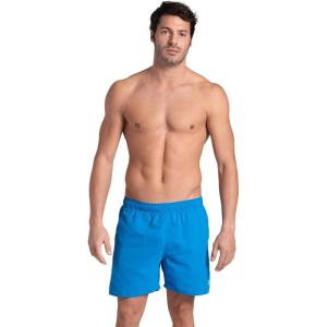 Arena Mens Arena Men’s Fundamentals Solid Beach Boxer Back Pocket Quick Dry Pool Swimsuit(Blue Lake/Soft Green)