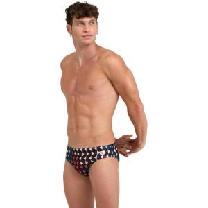 Arena Mens Arena Performance Men’s Carnival Swim Briefs(Black/Multi)