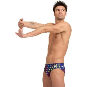 Arena Mens Arena Performance Men’s Carnival Swim Briefs(Navy/Multi)