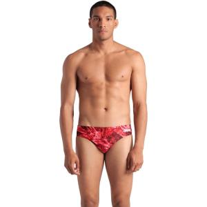 Arena Mens Arena Performance Men’s Crackle Swim Briefs Athletic Swimwear Professional Swimsuit(Team Red)