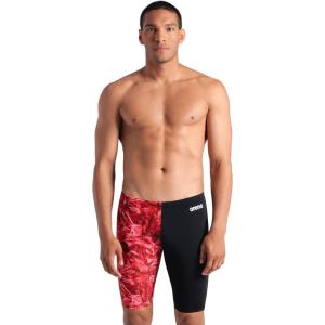 Arena Mens Arena Performance Men’s Crackle Swim Jammer Athletic Swimwear Professional Swimsuit(Black/Team Red)