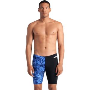 Arena Mens Arena Performance Men’s Crackle Swim Jammer Athletic Swimwear Professional Swimsuit(Black/Team Royal)