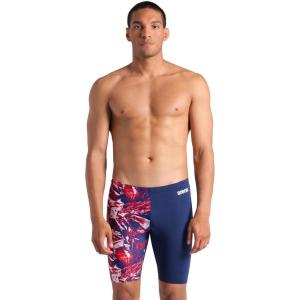 Arena Mens Arena Performance Men’s Crackle Swim Jammer Athletic Swimwear Professional Swimsuit(Navy/Team Red White Blue)