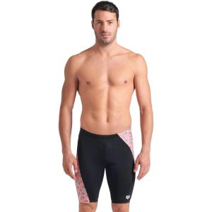Arena Mens Arena Performance Men’s Dices Swim Jammer Athletic Swimwear Professional Training Suit(Black/Pink Multi)