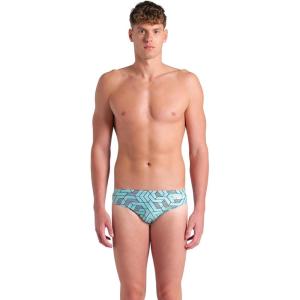 Arena Mens Arena Performance Men’s Escape Swim Briefs Athletic Swimwear Professional Swimsuit(Water Blue Multi)